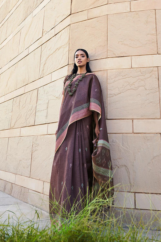 Grape Purple Digital Print Saree