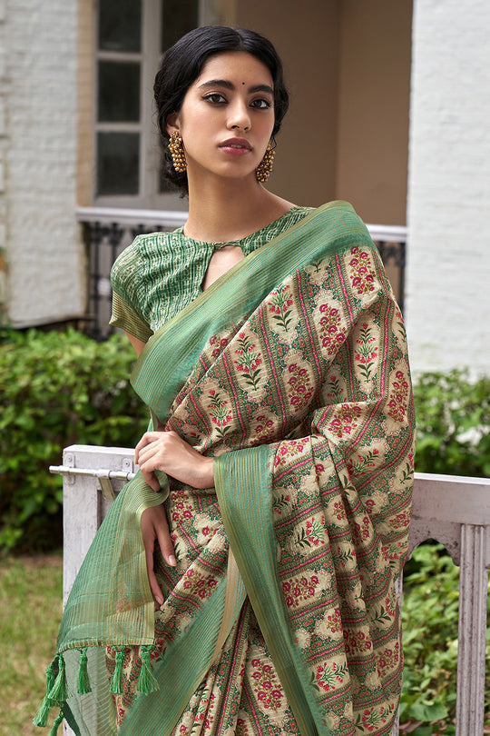 Multicolor Digital Print Saree