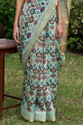Multicolor Digital Print Saree