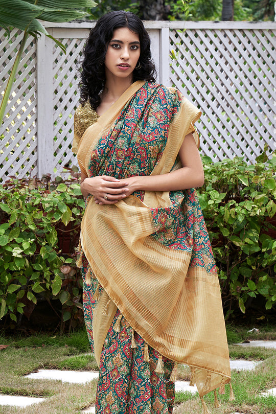 Multicolor Digital Print Saree