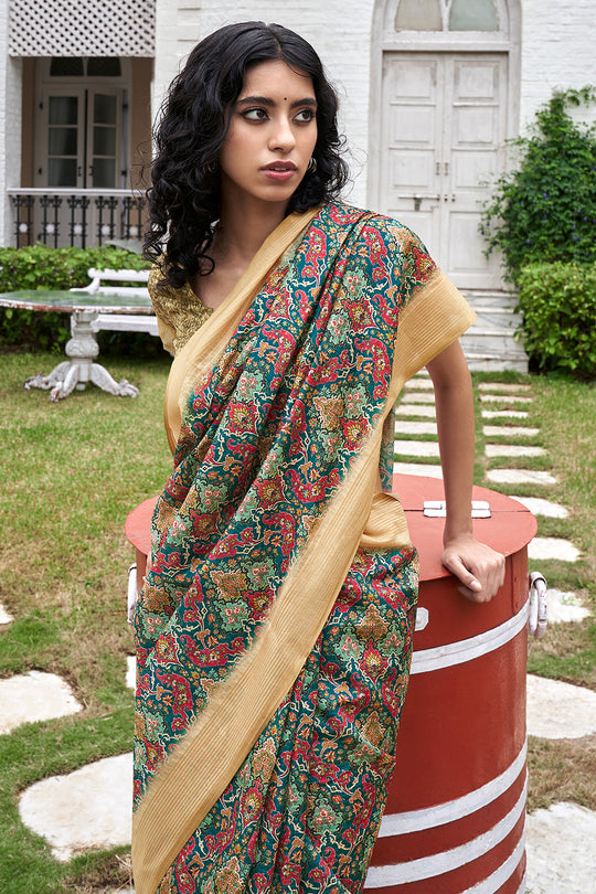 Multicolor Digital Print Saree
