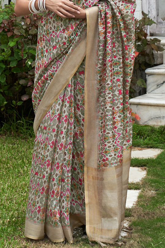 Multicolor Digital Print Saree