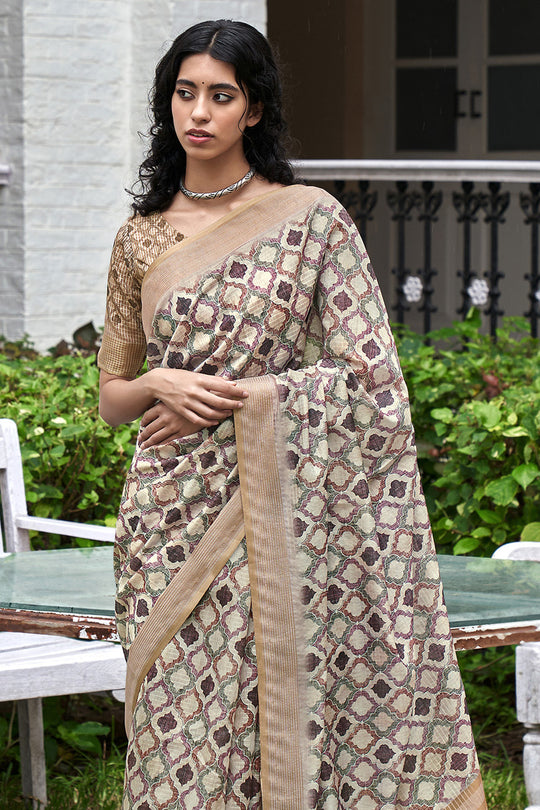 Multicolor Digital Print Saree