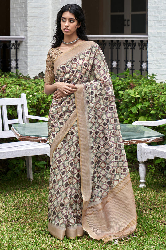 Multicolor Digital Print Saree