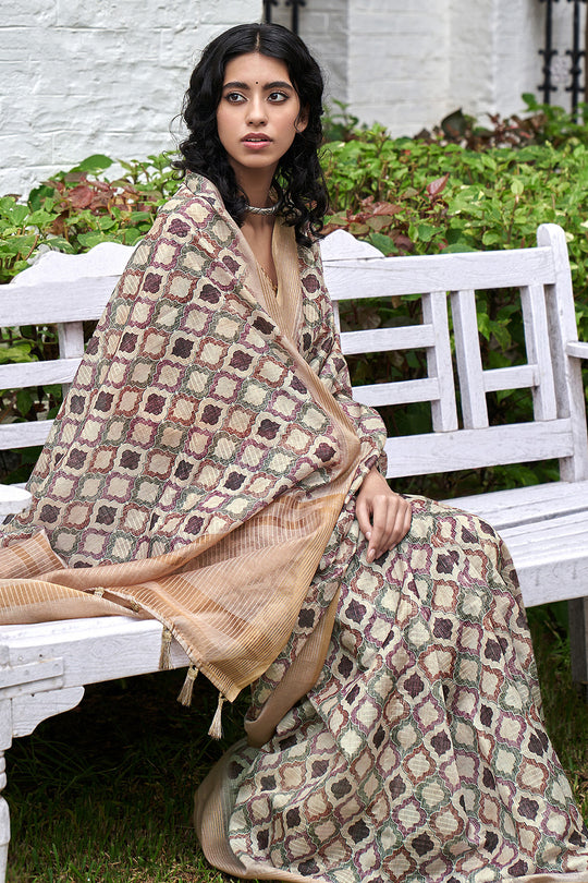 Multicolor Digital Print Saree