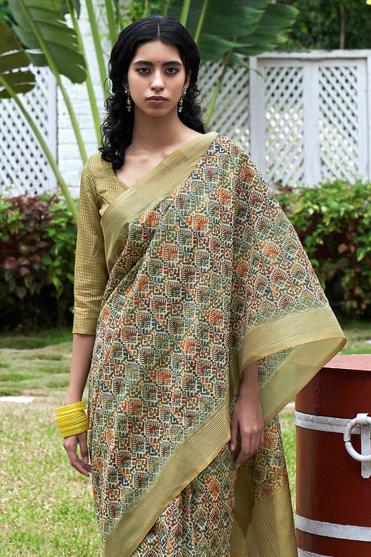Multicolor Digital Print Saree