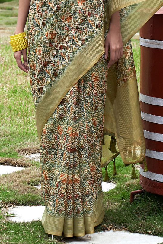 Multicolor Digital Print Saree