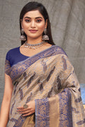 Spruce Blue Organza Saree