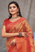 Persian Red Organza Saree
