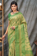 Cadmium Green Organza Saree