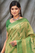 Cadmium Green Organza Saree