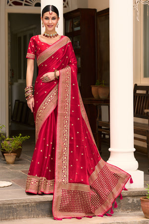 Crimson Red South Silk Sarees