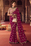 Magenta Purple Viscose Saree