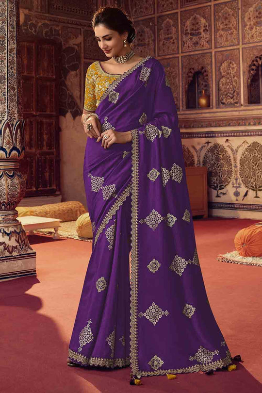 Russian Violet Viscose Saree