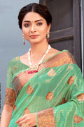 Seafoam Green Organza saree