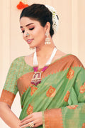 Tea Green Organza Saree