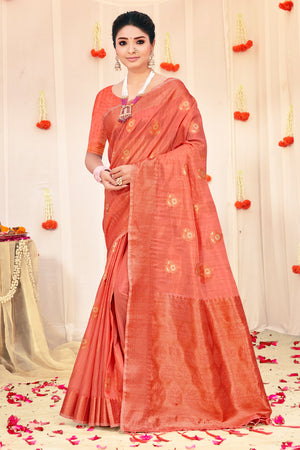 Thulian Pink Organza Saree