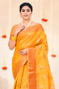 Candlelight Orange Organza Saree