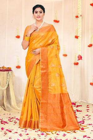 Candlelight Orange Organza Saree