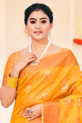 Candlelight Orange Organza Saree