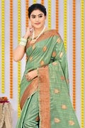 Tea Green Organza Saree