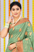 Tea Green Organza Saree