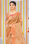 Buttermilk Beige Organza Saree