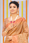 Buttermilk Beige Organza Saree