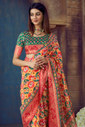 Bright Yellow Patola Saree