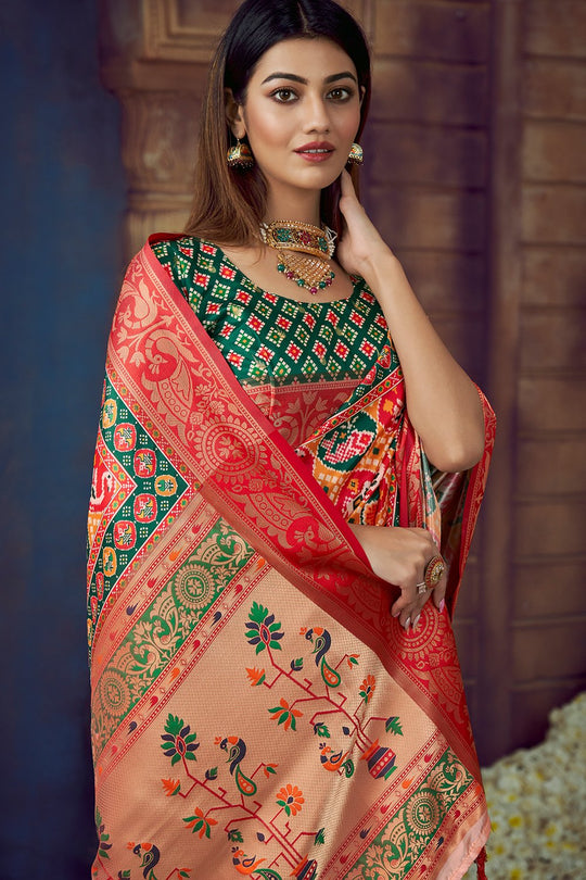 Bright Yellow Patola Saree