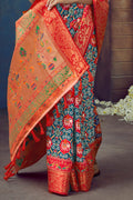 Cobalt Blue Patola Saree