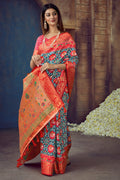 Cobalt Blue Patola Saree