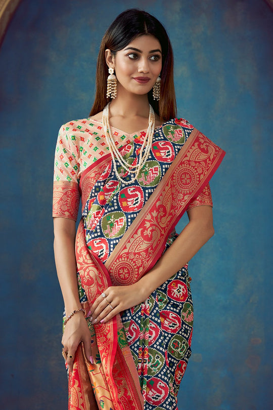 Navy Blue Patola Saree