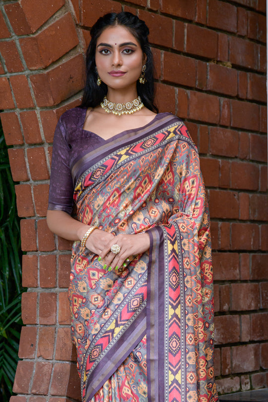 Coffee Brown Cotton Saree