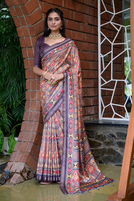 Coffee Brown Cotton Saree