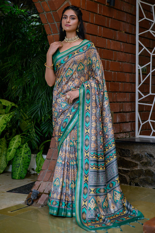 Emerald Green Cotton Saree