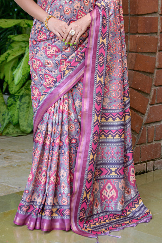 Magenta Wine Cotton Saree
