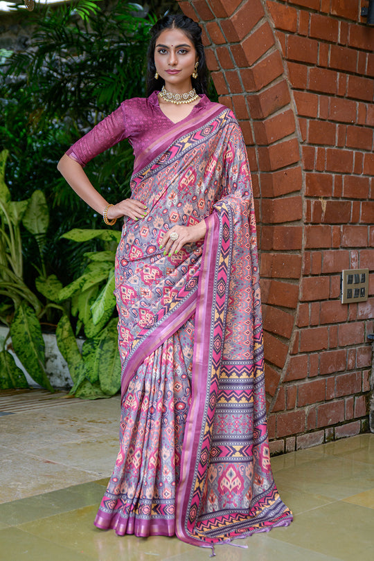 Magenta Wine Cotton Saree