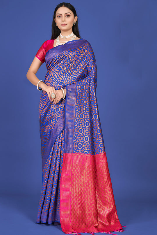 Indigo Violet Banarasi Saree