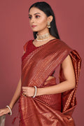 Persian Red Kanjivaram Saree