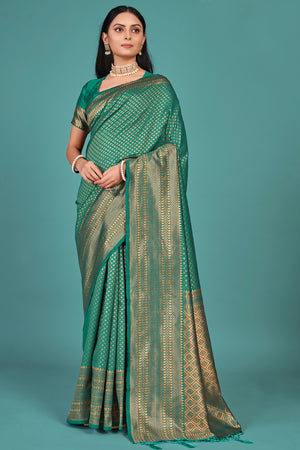 Seafoam Green Kanjivaram Saree
