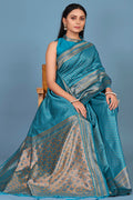 Cyan Blue Kanjivaram Saree