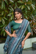Emerald Green Cotton Saree