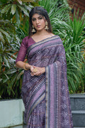 Magenta Wine Cotton Saree