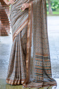 Coffee Brown Cotton Saree