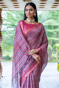 Grape Wine Cotton Saree