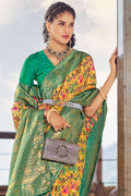 Yellow And Green Patola Saree