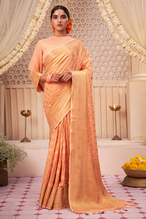 Pear Orange Georgette Saree