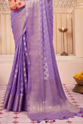 Amethyst Lilac Georgette Saree