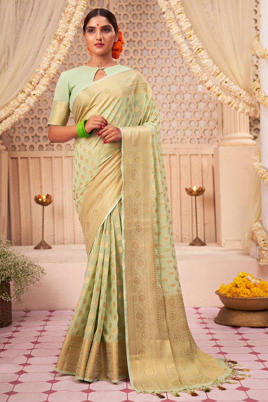 Light Green Georgette Saree